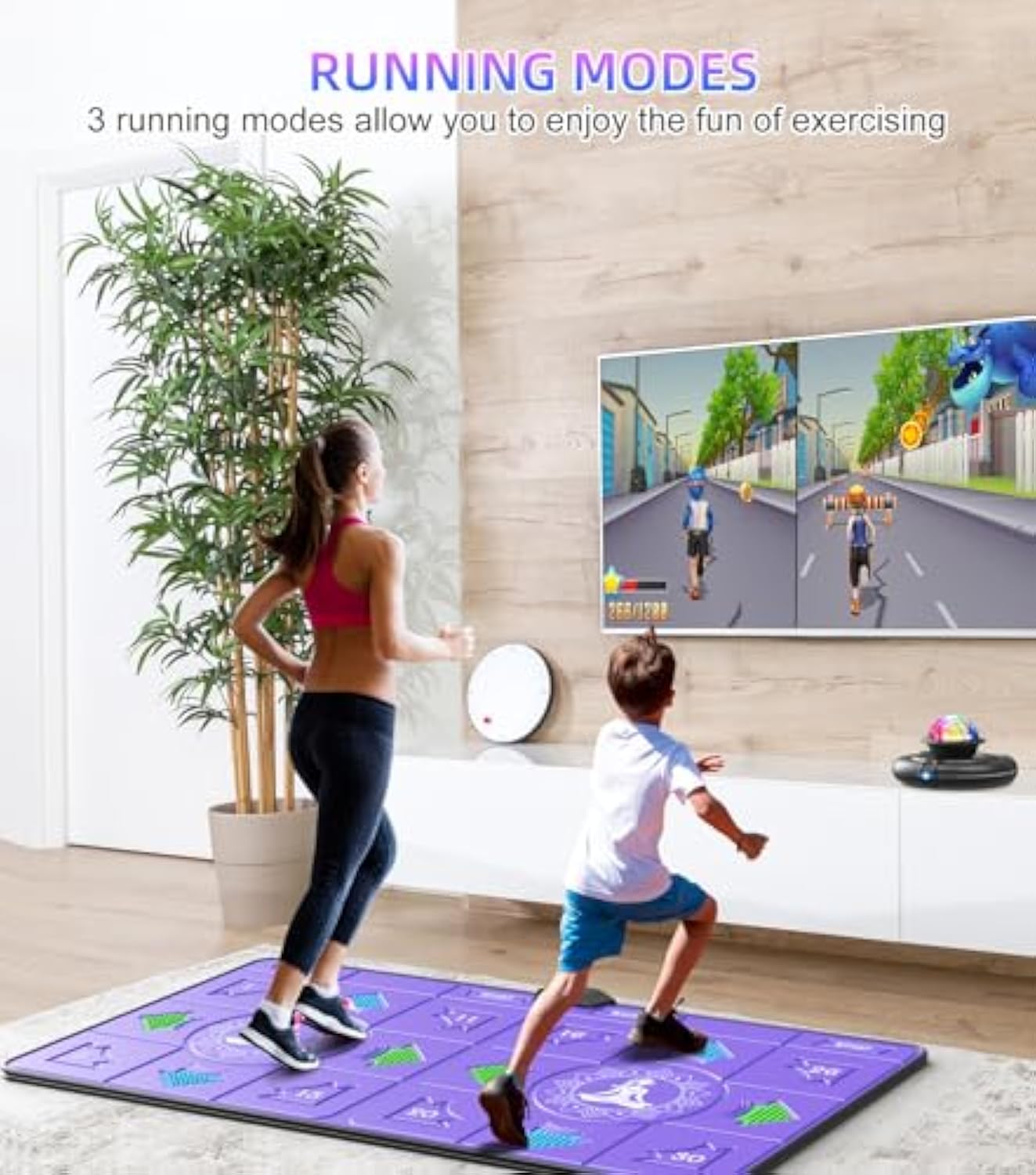 Dance Mat for Adults and Kids, Double/Single Wireless Dance Pad Game for TV, Plug and Play Electronic Dance Mats with Smart Camera, Exercise Dancing Mat for Family Games, Birthday Gifts Ideas